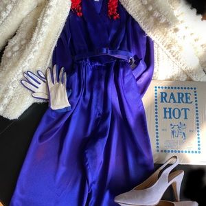 VINTAGE 100% silk violet jumpsuit